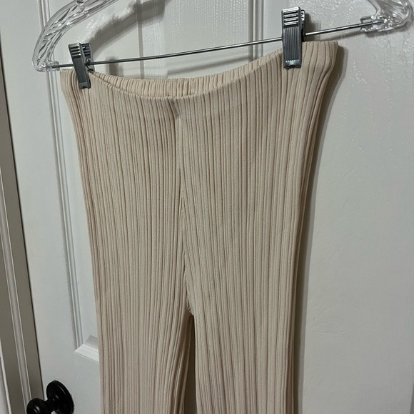 MESHKI chaira straight leg rib knit pants size XS cream - Picture 5 of 6